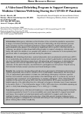 Cover page: A Video-based Debriefing Program to Support Emergency Medicine Clinician Well-being During the COVID-19 Pandemic