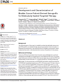 Cover page: Development and Characterization of Bladder Cancer Patient-Derived Xenografts for Molecularly Guided Targeted Therapy