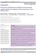 Cover page: Data‐driven classification of cognitively normal and mild cognitive impairment subtypes predicts progression in the NACC dataset