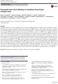 Cover page: Pazopanib may reduce bleeding in hereditary hemorrhagic telangiectasia