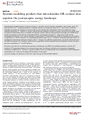 Cover page: Systems modeling predicts that mitochondria ER contact sites regulate the postsynaptic energy landscape