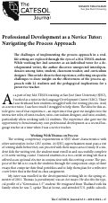 Cover page: Professional Development as a Novice Tutor: Navigating the Process Approach