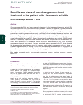 Cover page: Benefits and risks of low-dose glucocorticoid treatment in the patient with rheumatoid arthritis.