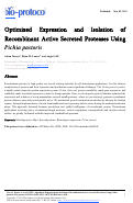 Cover page: Optimized Expression and Isolation of Recombinant Active Secreted Proteases Using Pichia pastoris