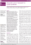 Cover page: Pancreatic cancer ‘mismatch’ in Lynch syndrome