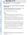 Cover page: Self-Transcendent Values and Neural Responses to Threatening Health Messages