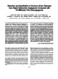 Cover page: Detection and quantitation of coronary artery stenoses from digital subtraction angiograms compared with 35-millimeter film cineangiograms