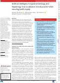 Cover page: Artificial intelligence in gastroenterology and hepatology: how to advance clinical practice while ensuring health equity