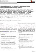 Cover page: Main nutrient patterns are associated with prospective weight change in adults from 10 European countries