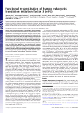 Cover page: Functional reconstitution of human eukaryotic translation initiation factor 3 (eIF3)