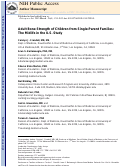 Cover page: Adult bone strength of children from single-parent families: the Midlife in the United States Study