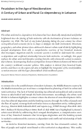 Cover page: Feudalism in the Age of Neoliberalism: A Century of Urban and Rural Co-dependency in Lebanon