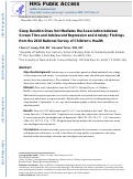 Cover page: Sleep duration does not mediate the association between screen time and adolescent depression and anxiety: findings from the 2018 National Survey of Children's Health