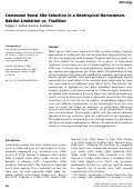 Cover page: Communal Roost Site Selection in a Neotropical Harvestman: Habitat Limitation vs. Tradition