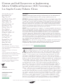 Cover page: Clinician and Staff Perspectives on Implementing Adverse Childhood Experience (ACE) Screening in Los Angeles County Pediatric Clinics.