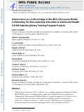 Cover page: Adolescence as a Critical Stage in the MCH Life Course Model: Commentary for the Leadership Education in Adolescent Health (LEAH) Interdisciplinary Training Program Projects