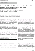 Cover page: Comorbidity indices for clinical trials: adaptation of two existing indices for use with the FREEDOM trial in women with postmenopausal osteoporosis