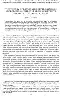 Cover page: The Theory of Rationally Heterogeneous Expectations: Evidence from Survey Data on Inflation Expectations