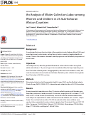 Cover page: An Analysis of Water Collection Labor among Women and Children in 24 Sub-Saharan African Countries