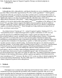 Cover page: Evaluating the impact of Targeted Cognitive Therapy on clinical symptoms in
schizophrenia