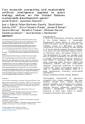 Cover page: Can exascale computing and explainable artificial intelligence applied to plant biology deliver on the United Nations sustainable development goals?