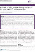 Cover page: Potential for false positive HIV test results with the serial rapid HIV testing algorithm