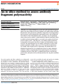 Cover page: An in silico method to assess antibody fragment polyreactivity