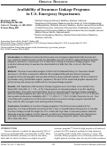 Cover page: Availability of Insurance Linkage Programs  in U.S. Emergency Departments