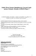 Cover page: Stable water isotope simulation by current land-surface schemes: Results of IPILPS phase 
1