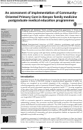 Cover page: An assessment of implementation of Community-Oriented Primary Care in Kenyan family medicine postgraduate medical education programmes