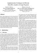 Cover page: Implementation Techniques for Efficient Data-Flow Analysis of Large Programs