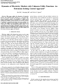 Cover page: Dynamics of Electricity Markets with Unknown Utility Functions: An Extremum Seeking Control Approach