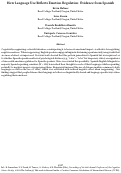 Cover page: How Language Use Reflects Emotion Regulation: Evidence from Spanish