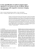 Cover page: In vivo quantification of optical contrast agent dynamics in rat tumors by use of diffuse optical spectroscopy with magnetic resonance imaging coregistration.