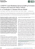 Cover page: CRISPR-Cas9-Mediated Genome Editing Increases Lifespan and Improves Motor Deficits in a Huntington’s Disease Mouse Model