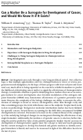 Cover page: Can a marker be a surrogate for development of cancer, and would we know it if it exists?