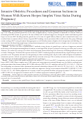 Cover page: Invasive Obstetric Procedures and Cesarean Sections in Women with Known Herpes Simplex Virus Status During Pregnancy