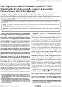 Cover page: The Golgi-associated PDZ Domain Protein PIST/GOPC Stabilizes the β1-Adrenergic Receptor in Intracellular Compartments after Internalization*