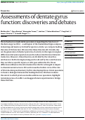 Cover page: Assessments of dentate gyrus function: discoveries and debates.