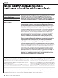 Cover page: Single-cell DNA methylome and 3D multi-omic atlas of the adult mouse brain.