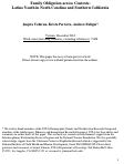 Cover page: Family Obligation across Contexts: Latino Youth in North Carolina and Southern California