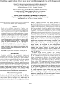 Cover page: Modeling cognitive load effects in an interrupted learning task: An ACT-R approach