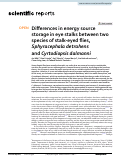 Cover page: Differences in energy source storage in eye stalks between two species of stalk-eyed flies, Sphyracephala detrahens and Cyrtodiopsis dalmanni