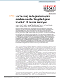 Cover page: Harnessing endogenous repair mechanisms for targeted gene knock-in of bovine embryos.