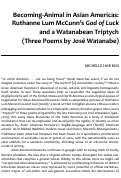 Cover page: Becoming-Animal in Asian Americas: Ruthanne Lum McCunn’s <em>God of Luck</em> and a Watanabean Triptych (Three Poems by José Watanabe)