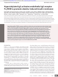 Cover page: Hyposialylated IgG activates endothelial IgG receptor FcγRIIB to promote obesity-induced insulin resistance