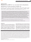 Cover page: Duplications in RB1CC1 are associated with schizophrenia; identification in large European sample sets