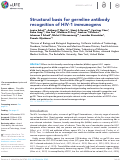 Cover page: Structural basis for germline antibody recognition of HIV-1 immunogens