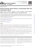 Cover page: Physical Activity, Brain Volume, and Dementia Risk: The Framingham Study