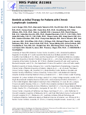 Cover page: Ibrutinib as Initial Therapy for Patients with Chronic Lymphocytic Leukemia